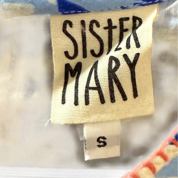 Sister Mary Blue and Red Floral Midi Dress S - Picture 8 of 9